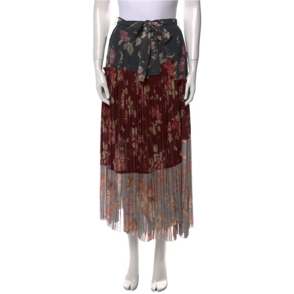 Zimmermann Unbridled Pleated Midi Skirt - Picture 1 of 7